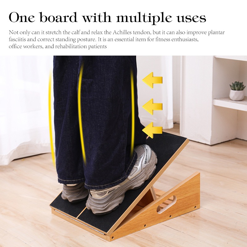 Yoga Fitness Board - Verstelbaar houten balansbord voor spierontspanning, enkelrevalidatie,
