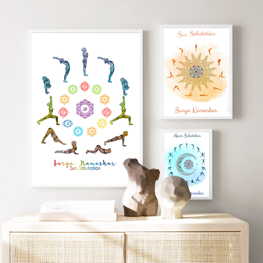 Yoga Pose Zon Maan Salutation  - Yoga Fitness Rooms recensie en prijs